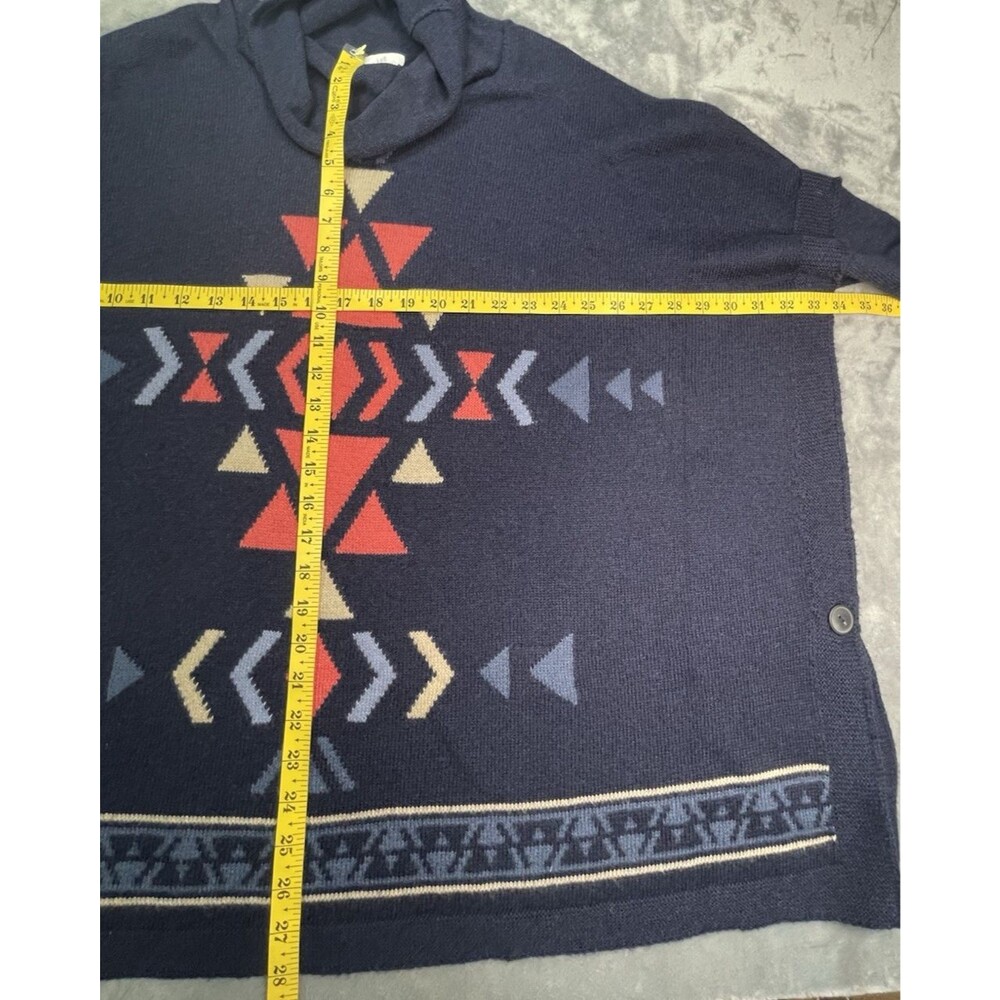 J Jill Women’s NWOT southwestern Aztec Oversized Sweater cowl neck Size Large - Picture 4 of 6